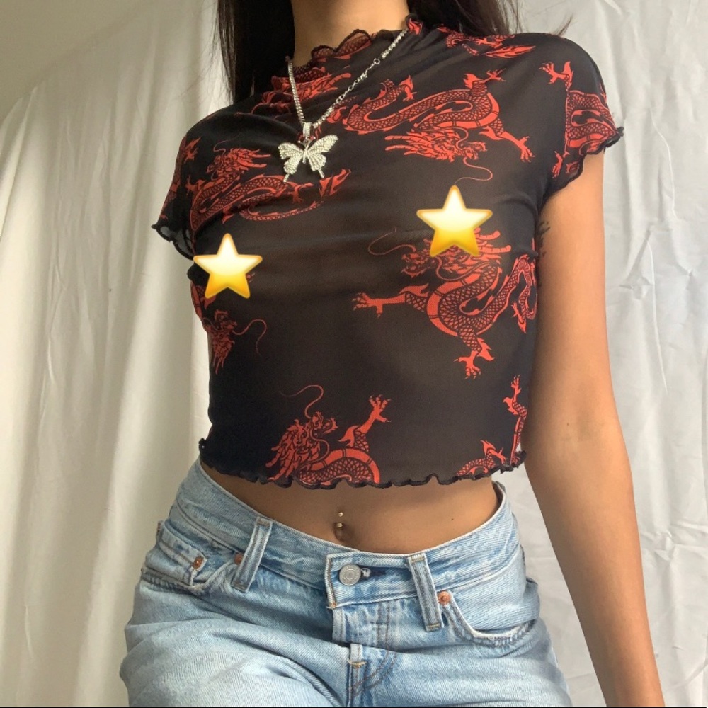 Mesh dragon top